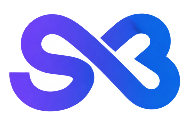 Shadow-box connected S and B logo